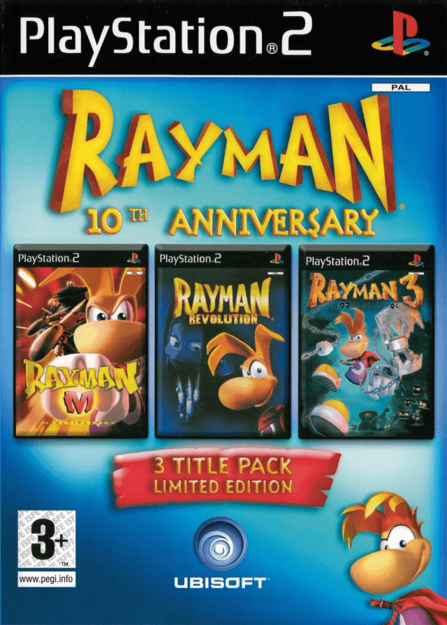 Rayman 10th Anniversary box art for Playstation 2